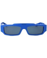 Gucci - Gg Supreme Rectangle-Frame Sunglasses - Lyst