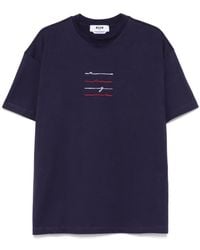 MSGM - Logo-Embroidered Jersey T-Shirt - Lyst