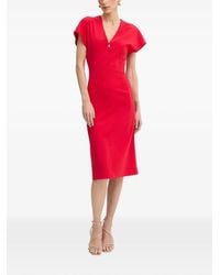 Patrizia Pepe - V-Neck Midi Dress - Lyst