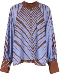 Co.Go - Abstract-Print Silk Blouse - Lyst