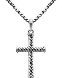 David Yurman - Sterling Zilveren Cable Cross Hanger (35Mm) - Lyst