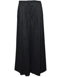 SOLOTRE - Herringbone-Pattern Pleated Palazzo Pants - Lyst