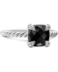 David Yurman - Sterling Chatelaine Onyx And Diamond Ring (8Mm) - Lyst