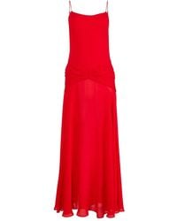 Fleur du Mal - Nina Gesmockte Maxi-Jurk Met Spaghettibandjes - Lyst