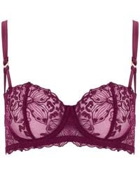Fleur Of England - Floral-Lace Balcony Bra - Lyst