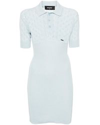 DSquared² - Pull En Maille Ajourée À Col Polo - Lyst