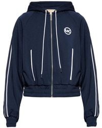 MICHAEL Michael Kors - Logo-Embroidered Zip-Up Hoodie - Lyst