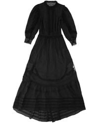 Fortela - Astrid Lace-Trim Muslin Maxi Dress - Lyst