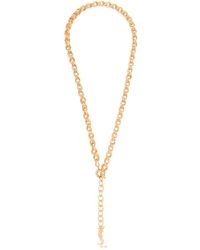 Saint Laurent - Chain-Link Logo Necklace - Lyst