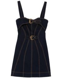 Versace Jeans Couture - Buckle-Detail Panelled Mini Dress - Lyst