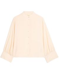 Momoní - Franklin Stand-Collar Gathered-Sleeve Shirt - Lyst