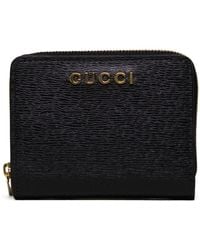 Gucci - Mini Logo-script Leather Wallet - Lyst