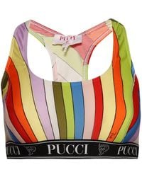 PUCCI - Iris-Print Crop Top - Lyst