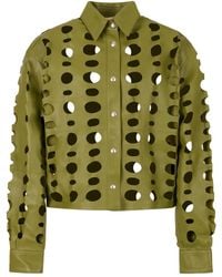 Marni - Cut-Out Leather Shirt - Lyst