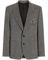 Dolce & Gabbana - Veste Portofino À Simple Boutonnage En Laine Œil-De-Perdrix - Lyst