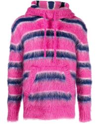 Marni - Striped Intarsia-knit Hooded Sweater - Lyst