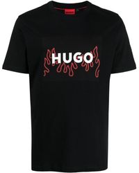 HUGO - Camiseta con logo estampado - Lyst