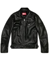 DIESEL - ‘L-Hein’ Leather Jacket - Lyst