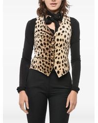 Tagliatore - Animal-Print Velvet Vest - Lyst
