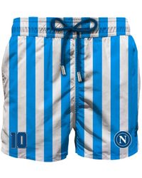 MC2 Saint Barth - Short De Bain Rayé À Lien De Resserrage - Lyst