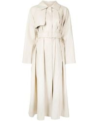 Goen.J - Faux-Leather Belted Trench Coat - Lyst