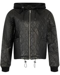 R13 - Quilted Hooded Leather Jacket - Lyst