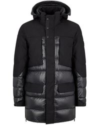 BOSS - Hooded Panelled Down Jacket - Lyst