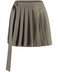 Ami Paris - Taupe Virgin Wool Skirt - Lyst