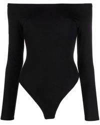 Murmur Off-shoulder Bodysuit - Black