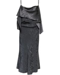 MM6 by Maison Margiela - Ruffled Strap Midi Dress - Lyst