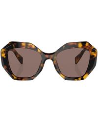 Prada - Tortoiseshell-Effect Logo Sunglasses - Lyst