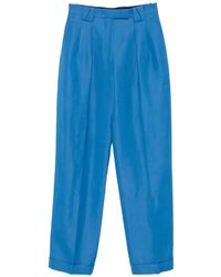 Versace - Pleated Straight-Leg Trousers - Lyst