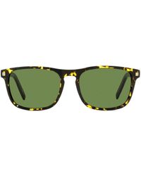 Zegna - Tortoiseshell-effect Rectangle-frame Sunglasses - Lyst