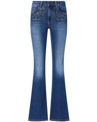 Liu Jo - Bootcut Jeans With Rhinestones - Lyst