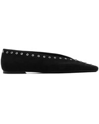 TOTEME - Suede Leather Lace-Up Ballets - Lyst