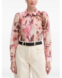 GAUDI - Floral-Print Puff-Sleeve Shirt - Lyst