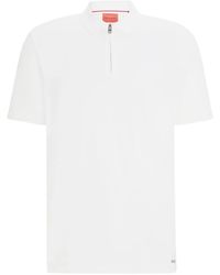 HUGO - Zip-Neck Polo Shirt - Lyst