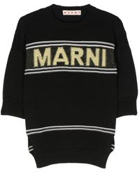 Marni - Intarsia-knit Logo Cotton Jumper - Lyst