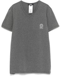 Versace - Dunkelgraues V-Ausschnitt Medusa T-Shirt - Lyst