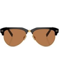 Miu Miu - Logo-Lettering Navigator-Frame Sunglasses - Lyst