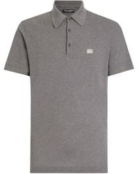Dolce & Gabbana - Cotton Polo Shirt With Dolce&Gabbana Milano Plate - Lyst