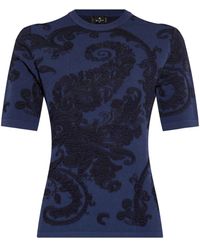 Etro - Gebreide Top Met Intarsia - Lyst