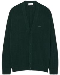 Lacoste - Ribbed-Knit V-Neck Cardigan - Lyst