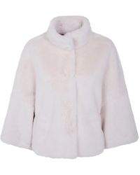 VALENTINI 1972 - Funnel-Neck Faux-Fur Jacket - Lyst