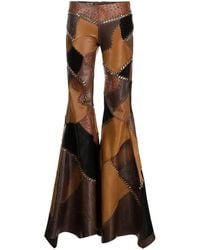 Roberto Cavalli - Patchwork Flared Leather Trousers - Lyst