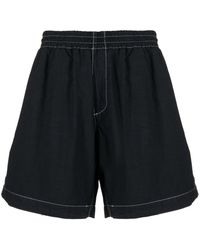 Sunnei - Contrast-stitching Cotton Shorts - Lyst