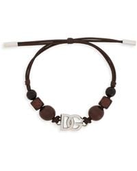 Dolce & Gabbana - Dg-Logo Cord Bracelet - Lyst