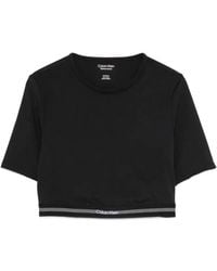 Calvin Klein - Logo-Tape Cropped T-Shirt - Lyst