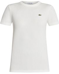 Lacoste - Ribbed Logo-Patch T-Shirt - Lyst