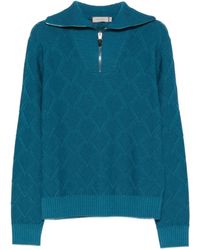 Canali - Maglione A Rombi Con Zip Sullo Scollo - Lyst